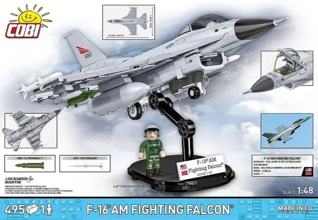 Cobi F-16AM Fighting Falcon building set (495 pcs) Photo 9