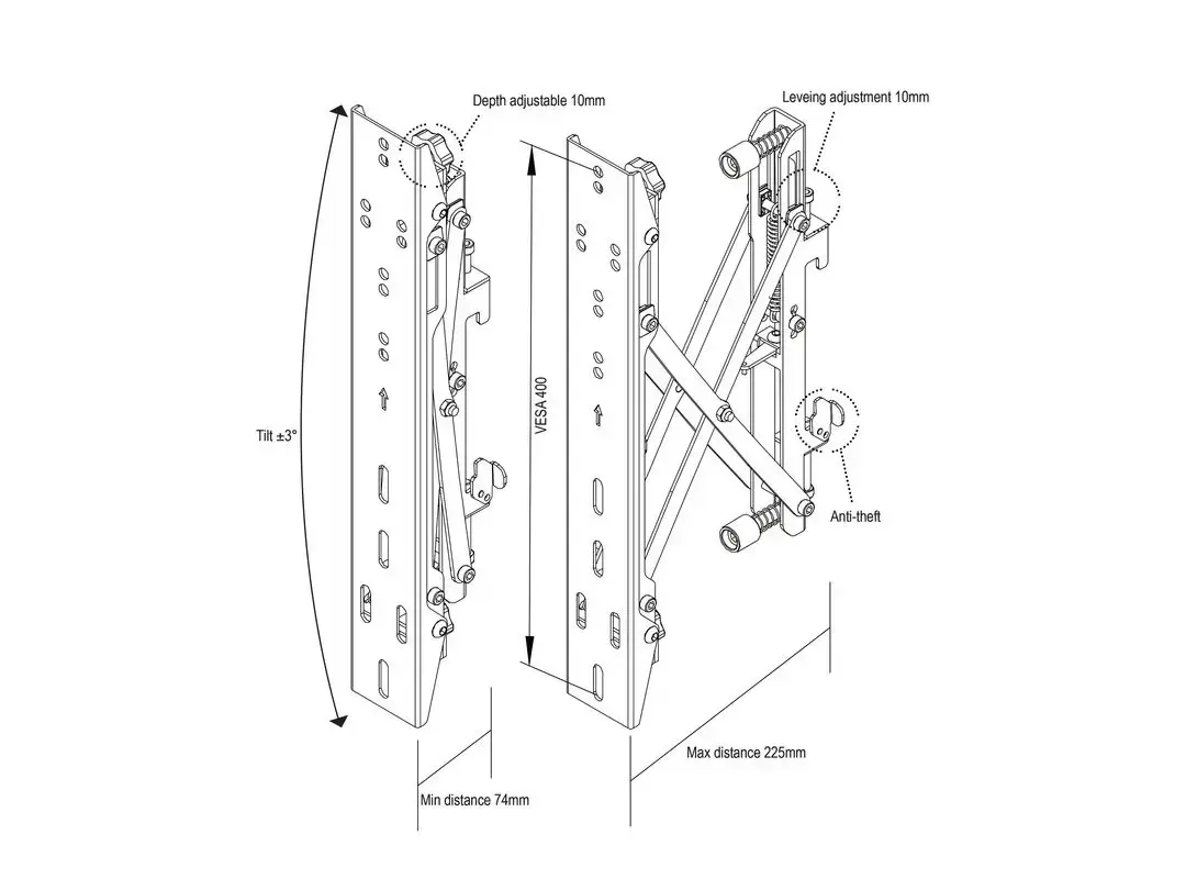 Multibrackets M Pro Series Push in Pop out VESA 400 Photo 20