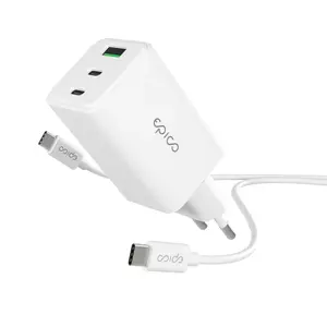 Power adapter Epico EA65 65W GaN with integrated 1.2 m USB‑C cable