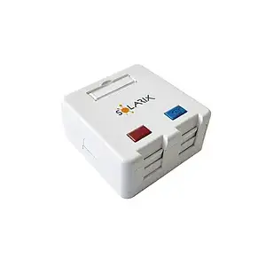 Modular socket SOLARIX SXMO-2-0-WH for 2 keystones, surface mounting, white