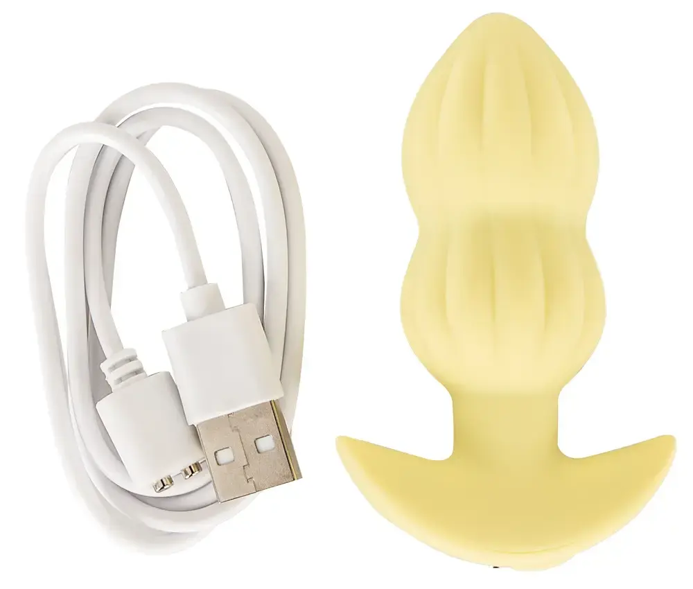 Анальная пробка Cuties Vibrating Mini, жёлтая Photo 10