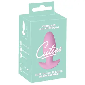 Anal plug Cuties Vibrating Plug Rose — silicone, rechargeable, total length 8 cm, insertion length 6 cm, Ø max 2.7 cm