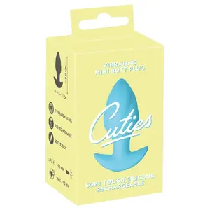 Anal plug Cuties Vibrating Mini Butt Plug Blue — silicone, rechargeable, 8 cm total, 6 cm insertion, Ø max 3.1 cm