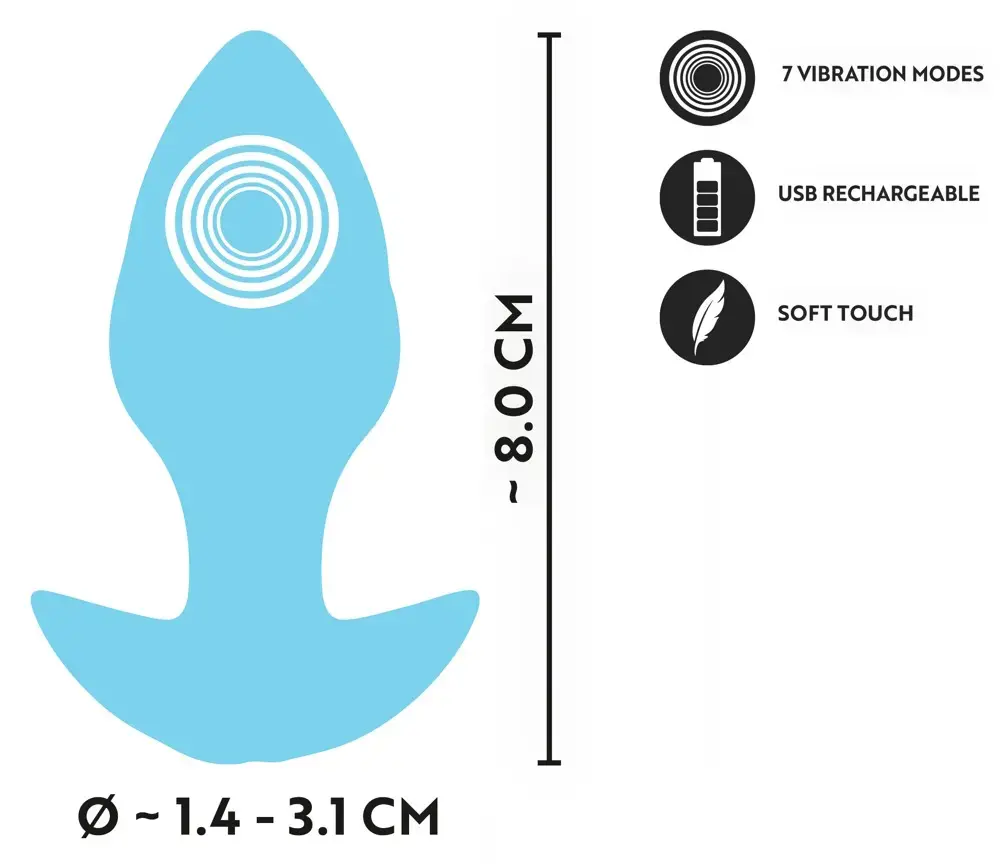 Anal plug Cuties Vibrating Mini Butt Plug Blue Photo 11