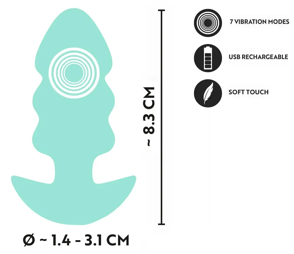Cuties Vibrating Mini Butt Plug — Anal Plug 8.3 cm Photo 11