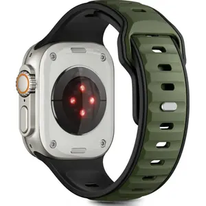 Ремешок Tech‑Protect IconBand Line для Apple Watch 44/45/46/49 мм чёрно‑зелёный