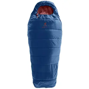 Мумийный спальник DEUTER Starlight для роста 130–170 см, синтепоновая набивка, летний, 910 г, с капюшоном, nightblue/redwood