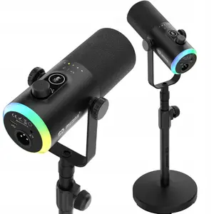 Mikrofons Mozos GM-ONE MELNS DINAMISKAIS USB XLR RGB LED