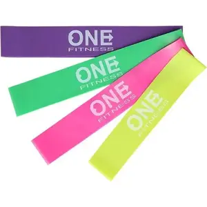 one fitness mini gumiju komplekts PBF-SET04 — četras krāsas gumijas ar atšķirīgiem pretestības līmeņiem