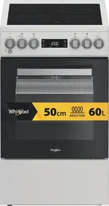 Whirlpool W5V5LCW Freestanding cooker Electric Ceramic hob Black, White