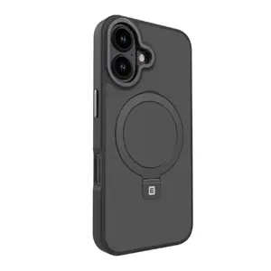 Aizsargvāciņš Evelatus Shield Case priekš iPhone 17, matēti melns, ar MagSafe saderību un iebūvētu statīvu