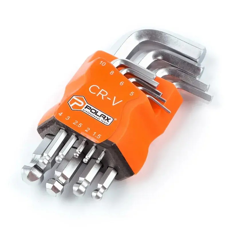 Polax 25-009 bumbu gala sešstūra atslēgu komplekts, 9 gab. Photo 2