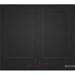 Индукционная варочная панель Bosch PVQ61CHB1E 59.2 см чёрная Встраиваемая 4 зоны Сенсорное управление Boost Индикатор остаточного тепла