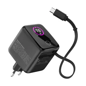 Блок питания InLine USB 70W GaN USB-C PD USB-A QC 60см черный