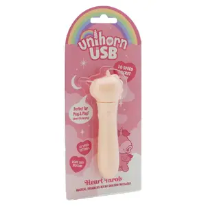Мини‑вибратор Unihorn Heart Throb 07015720000 — силиконовый, USB‑зарядка, 10 режимов вибрации, длина 14.3 см