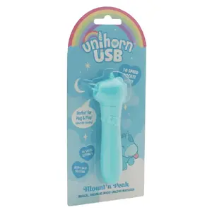 Вибратор Unihorn Mount'n Peak 07015800000 — маленький силиконовый, USB-зарядка, 10 режимов, 14,3 см