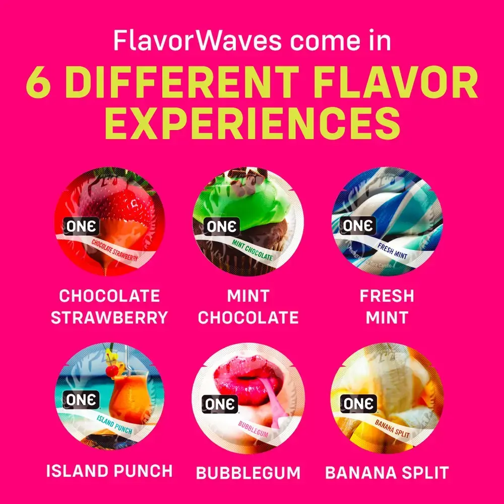 Prezervatīvi ONE Flavor Waves 12 gab. Photo 2