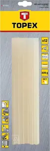 Līmes stieņi Topex 11 x 250 mm balti caurspīdīgi, 12 gab.