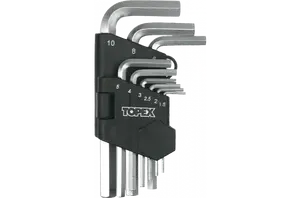 Hexagon wrench set Topex 5902062371102, short hex keys 1.5–10 mm, 9 pcs