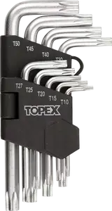 Набор TORX-ключей Topex T10–T50, короткие, 9 шт.