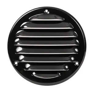 EUROPLAST MR125M Round Metal Ventilation Grille, DN125, Black