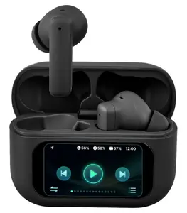 Streetz T600-BLK Bezvadu austiņas True Wireless Stereo in-ear ar Bluetooth LCD ANC ENC iebūvētu mikrofonu Melnas