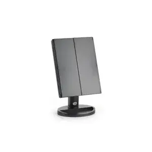 Freestanding Makeup Mirror Rio MMFD Round Black Silver 24 LED