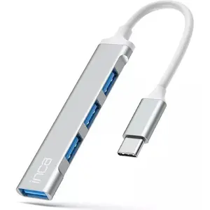 USB Hubs Inca IUSB-04TX Type-C 5000 Mbit/s Sudraba Balts