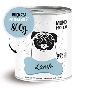 Wet dog food PAKA ZWIERZAKA Pepe Lamb 800 g — canned complete adult dog food, lamb, grain- and gluten-free