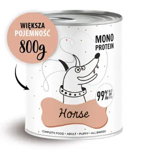 Влажный корм для собак PAKA ZWIERZAKA Pepe Horse 800 г — полноценный беззерновой корм для взрослых с мясом лошади
