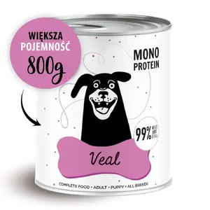 Консервы для собак PAKA ZWIERZAKA Pepe Телятина 800 г — полноценный влажный корм без злаков для взрослых