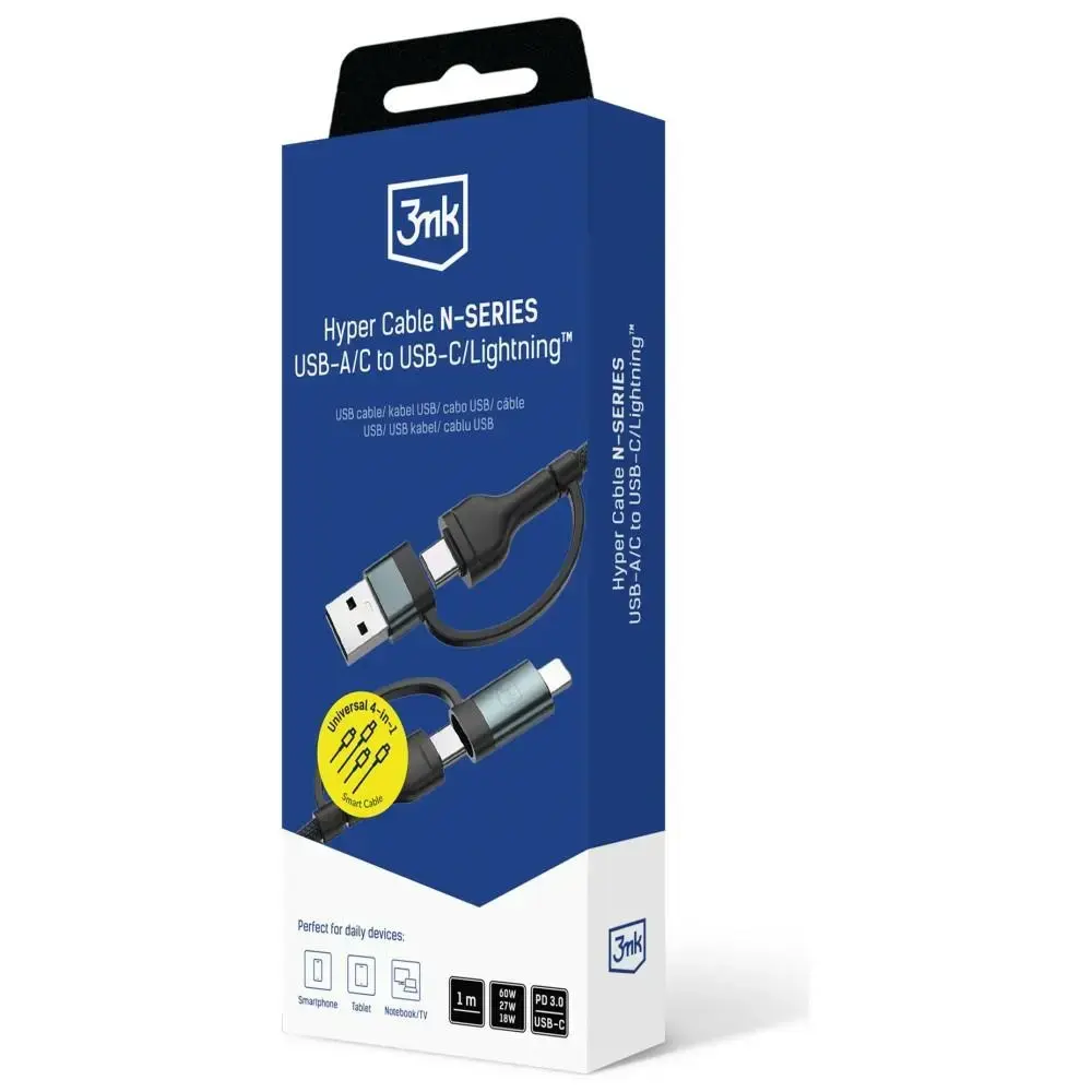 3MK Hyper Cable N-SERIES USB-A/USB-C uz USB-C/Lightning 1,2 m Photo 6