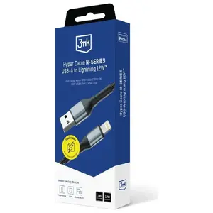 USB-A to Lightning cable 3MK Hyper Cable N-SERIES 1 m 5V 2.4A