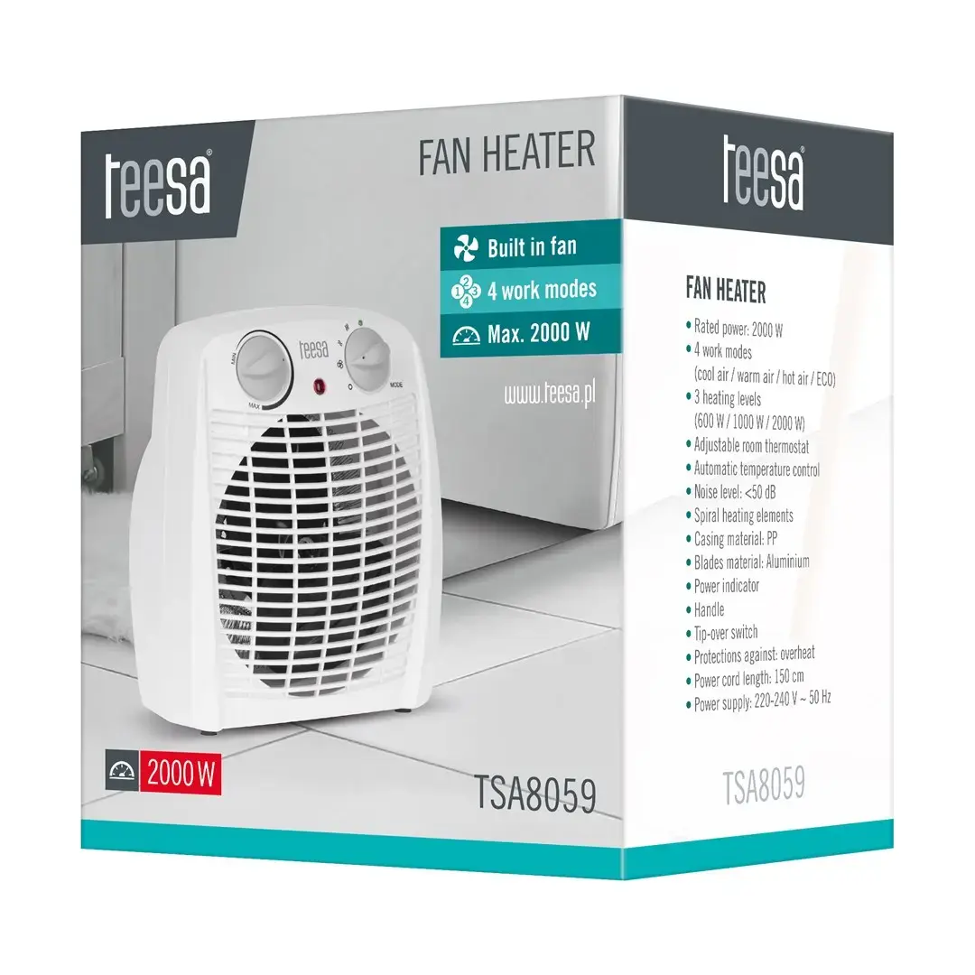 TEESA TSA8059 fan electric space heater 2000 W Photo 3