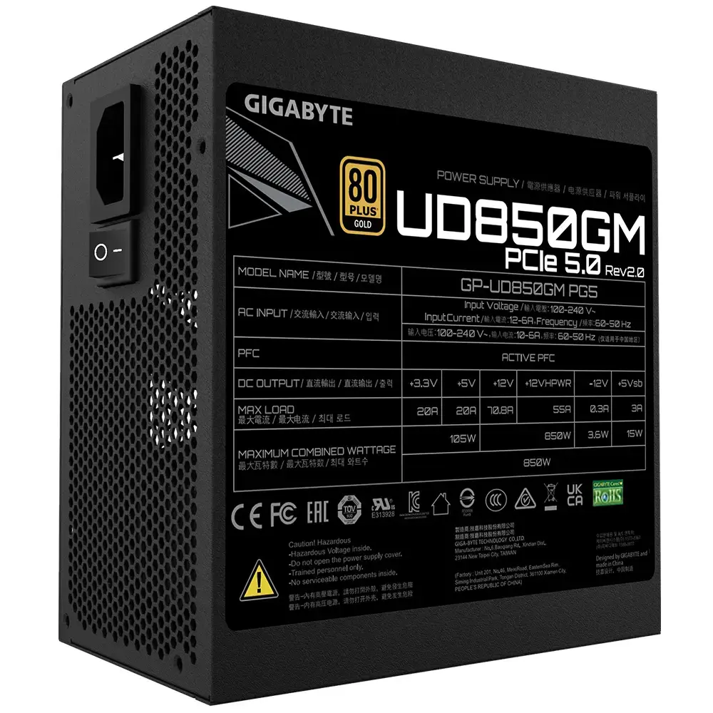 GIGABYTE UD850GM PG5 V2 850W barošanas bloks Photo 5