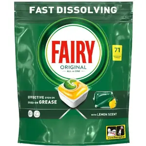 Капсулы для посудомоечной машины FAIRY Ain1 Lemon 71 шт — таблетки all-in-1 с лимонным ароматом