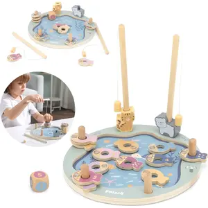 Игра магнитная для ловли рыб viga toys PolarB 6971608440809 — детский деревянный набор с удочкой и рыбками