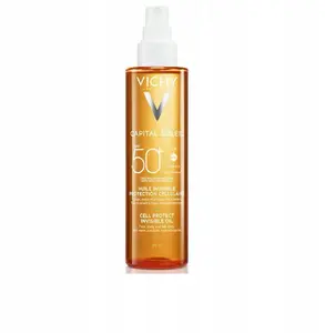 Sunscreen Vichy Capital Soleil Cell Protect Invisible Oil SPF50+ — high SPF facial and body sun protection