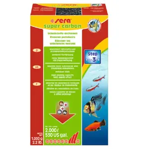 Aktivēts ogle sera Super Carbon 1000 g, augsta absorbēšana akvārija filtrācijai