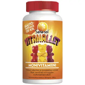 Košļājamā multivitamīnu tablete Sana-sol Vitanallet A B12 C D E