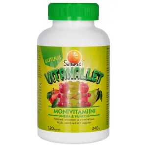 Košļājamās tabletes Sana-sol Vitanallet Vitamīni A B C D