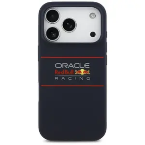 Silicone protective case for iPhone 17 Pro by red bull — horizontal logo, navy blue