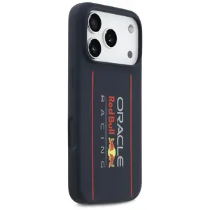 Силиконовый чехол Red Bull для iPhone 17 Pro — увеличенный вертикальный логотип, тёмно-синий
