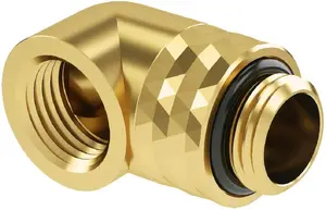 Adapteris Barrow G1/4" 90° rotējošs vīrietis uz sievieti TDWT90-V2.5 zelta