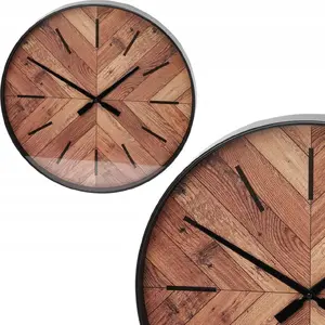 Настенные часы Home&Styling Collection с циферблатом под дерево, Ø 51 см, аналоговые