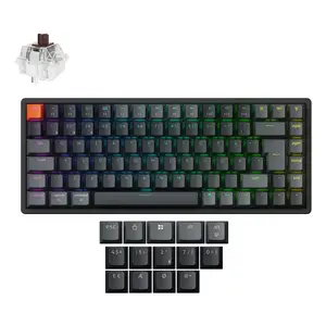 Keychron K2 Version 3 tastatūra Universāla USB RF bezvadu Bluetooth Nordic Black Carbon