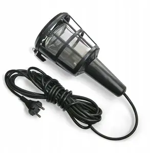 Рабочая лампа GTV E27 макс. 60W, чёрная, кабель 5 м