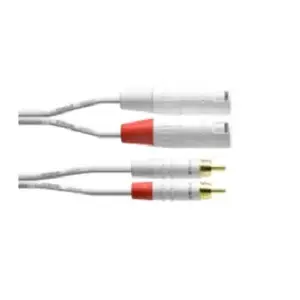 Cordial 2 x RCA/2 x XLR audio cable 6 m White CFU6MC-SNOW
