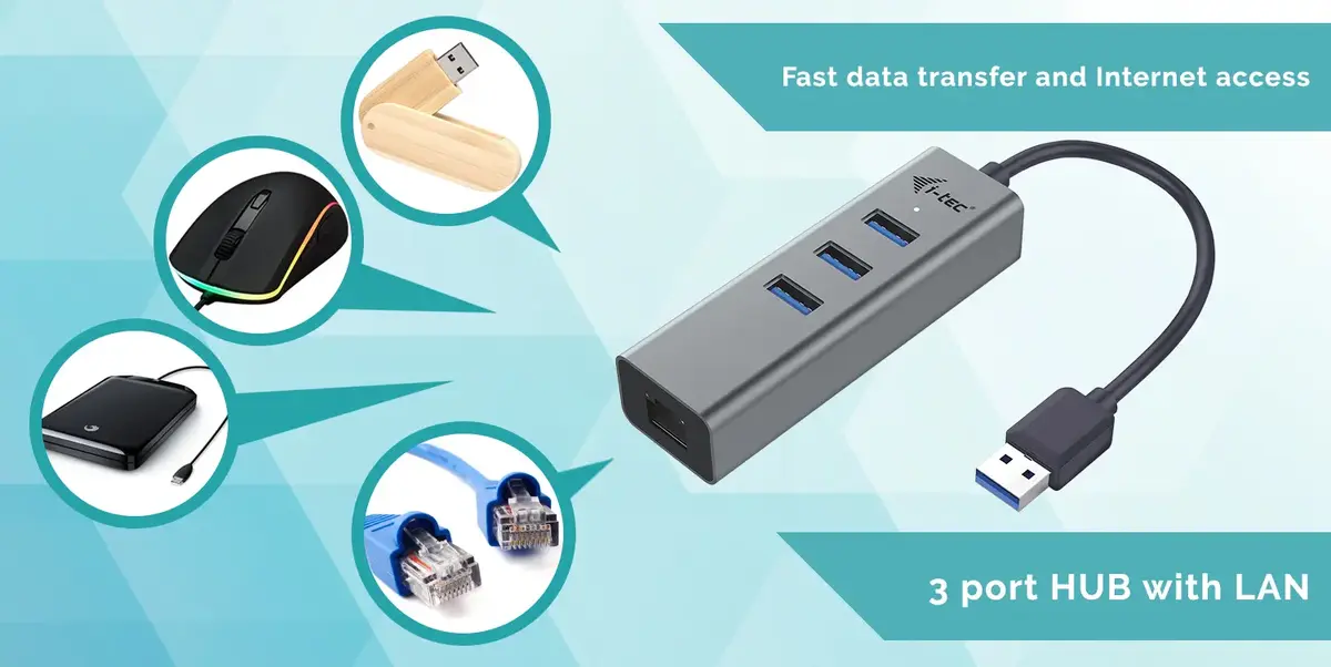 i-tec Metal USB 3.0 HUB 3 порта Gigabit Ethernet адаптер Photo 9