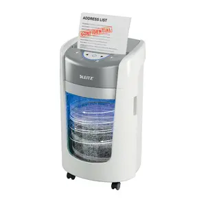 Micro-cut paper shredder LEITZ IQ OptiMax Home Office 225 P-5, 15 L bin, 6-sheet, 22.3 cm entry